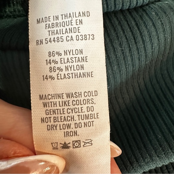 Offline by Aerie Ribbed Flare Leggings Teal Green Size L Long High Rise Yoga - Picture 10 of 15